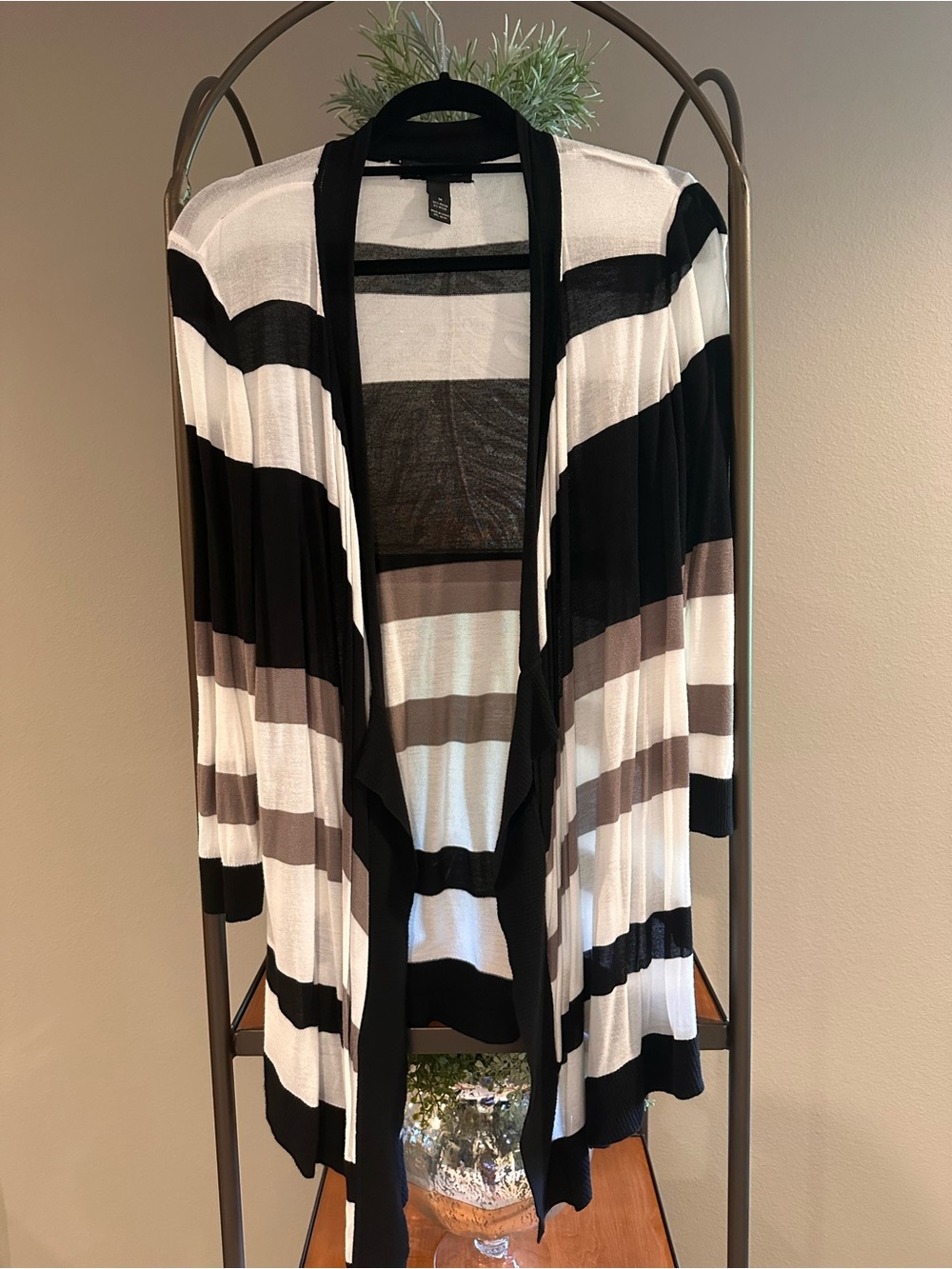 INC International Concepts Cascading Front Striped Cardigan